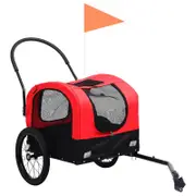 Andala Pets 2-in-1 Pet Bike Trailer Jogging Stroller Red and Black