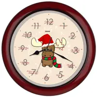 在飛比找momo購物網優惠-【鐘情坊 JUSTIME】紅木色聖誕可愛小鹿音樂掛鐘(台製省