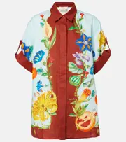 [Alemais] Alémais Dahlia floral linen shirt UK 6 multicoloured