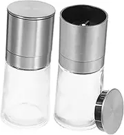 CIYODO 2pcs Manual Pepper and Salt Grinder Visible Transparent Design Ergonomic Easy to Use for Grinding Spices Beans and More Construction