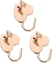 HOUDERCO 3Sets Heart Shaped Mini Padlocks with Key Decorative Locks for Jewelry Box Suitcase Diary Handbags Travel Accessories for Couples and Creative Storage
