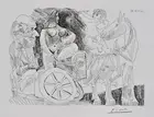 Pablo Picasso: Cupid, the Muse And Two Peepers, Lithography Erotic Hand Signed