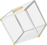 Perfk Clear Lucky Draw Box Donation Box Card Ball Storage Container Square Raffle Ball Game Box Raffle Case for Annual Meeting, Six Sides Clear, 30x30x30cm