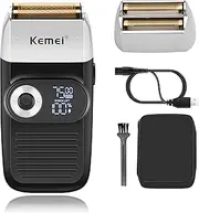 Kemei Foil Professional Electric Shaver for Men Razor with Bald Trimmer Cordless Shavers Rechargeble LED Display 2 in 1