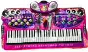 Ginzick Music Piano Electronic Keyboard Playmat Microphone Karaoke Stand-PINK