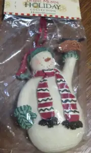 Debbie Mumm's Holiday Ornaments / Kurt Adler ~ "Snowman w/Bird in Nest"