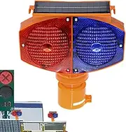 Solar flashing warning light, solar flashing warning light, flashing warning light, solar double-sided waterproof LED light, red and blue for forklift construction
