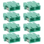8x SC to SC Fiber Optic Duplex Multi Mode Optical Coupler Adapter Connector Aqua