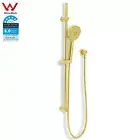 Brushed Gold 3 Mode Massage Hand Held Shower Head Rail Set BRASS Slider Arm Kit