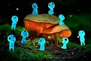 10PCS Luminous Ghost Tree Elves Miniature Fairy Garden Gnome Glow Accessories Glow in Dark Tree Elves for Micro Landscape Gnomes Garden Outdoor Patio Lawn Yard Decoration (Blue)