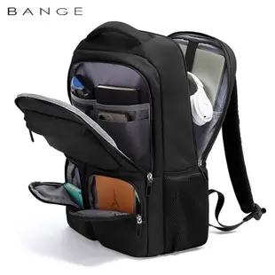 BANGE 時尚15.6 筆電背包 男女通用大容量旅行書包 多口袋牛津布帆布後背包