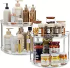 CSYY 2 Pack 2 Tier Lazy Susan Turntable Organizer 9.25'' Rotating Spice Rack Org