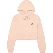 Dalix Smile Face Cropped Hoodie in Peach at Nordstrom, Size Large