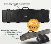 Tough Move 53 Inch Double Rifle Gun Hard Case - Crushproof Waterproof Stackable Storage #0353 Bk