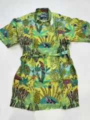 Vilebrequin Women Linen Shirt Dress Jungle Rousseau Small 100% Linen