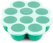 60ml x 10 Pods Silicone Baby Food Freezer Tray with Clip-on Lid - Baby Food Storage Containers - Baby Food Tray, Baby Freezer Food Storage, BPA-Free Puree Freezer Tray (Alpine Green)