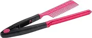 Gatuida Ergonomic Hair Straightener Comb for Flat Ironing Hair Portable Folding Design for Random Color