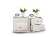Cosmoliving Harriet Bedside Table Set of 2 Cream Color