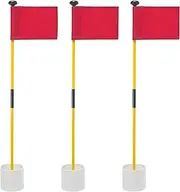 Murray Sporting Goods Golf Flagsticks, Flags and Cups, Set of 3 | Mini Golf Flagsticks with Holes for Putting or Chipping Greens | Putting Green Poles, Cups and Flags in Red, White and Blue (Red)