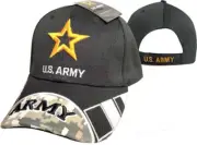 U.S. Army Star (NEW) Shadow BLACK CAMO Cap Baseball Embroidered Licensed Hat