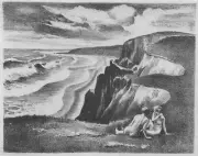 Cliffs by the Sea : Mabel Dwight : Circa 1937 : Archival Quality Art Print