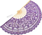 ABOOFAN Chinese Folding Fan Lace Handheld Portable Elegant Fan for Summer Photography Props