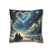 Stargazing Pillowcase, Romantic Night Sky Cushion Cover, Astronomy Lover Gift