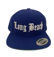Long Beach Classic Snapback Cap Hat 3D Embroidery Yupoong Adjustable Royal Blue