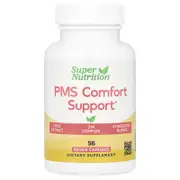 Super Nutrition, PMS Comfort Support with Calcium, Vitex, Magnesium, and BioResponse DIM Complex, 56 Veggie Capsules