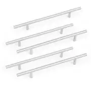 5pcs Stainless Steel Kitchen Cupboard Cabinet Drawer T Bar Pull Handle Knob 8"