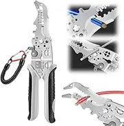 2024 New Upgrade Multifunctional Wire Stripper Crimper Cable Cutter Pliers, Professional Wire Stripping Tool with Elbow, Electrician Pliers Tools and Cable Stripper for Cutting Stripping Shearing (1)