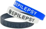 3 PACK - Epilepsy Awareness Medical Alert Bracelet Wristband Set ID Adults Child