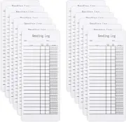 12pcs 2024 Reading Log Bookmark, Double-Sided Book Tracker Bookmark M, White