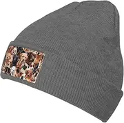 [JBYJBX] Many Dogs Print Unisex Knitted Hat Daily Hat Birthday Theme Elasti Beanie Cap Outdoor Leisure