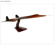 Natural Mahogany Wood SR-71 "Skunk Works" Aircraft Model