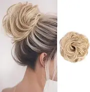 SR Messy Hair Bun Extensions Wavy Hair Scrunchies Curly Hair Donut Chignons Hair Pieces Updo Hair Accessories Hair Ribbon Ponytail With Elastic Rubber Hair Extensions(bronde)
