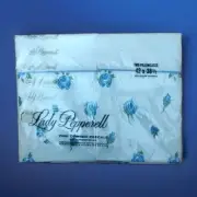 60s Lady Pepperell Pillowcases White with Blue Flowers Floral 42 × 38 NOS Vtg
