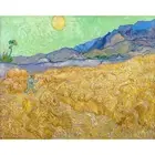 Van Gogh, Wheatfield with a Reaper, 1889, Lustre Canvas Print, 16" x 20"