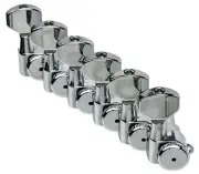 CHROME 6-InLine Grip-Lock Non-Staggered Vintage Post Guitar Tuners w/UMP
