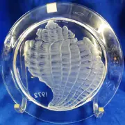 SHELL CONCH Lalique 1972 Crystal Annual Plate 8.25" made France NEW NEVER SOLD
