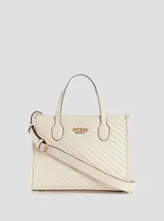 GUESS White Silvana Tote Bag