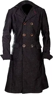 [LeatherJunction] Mens Sherlock Holmes Benedict Cumberbatch Cosplay Winter Wool Long Trench Overcoat
