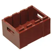 NEW LEGO - Container - Crate 3 x 4 x 1 2/3 w/ Handholds Brown Reddish x1 - 60034