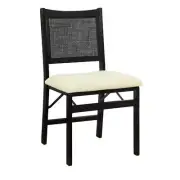 Linon Home Decor Folding Chair 20.5"Lx19.75"Wx34.50"H Fabric/Wood Foldable Black
