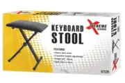 Xtreme Keyboard Stool Heavy Duty Black Vinyl Seat 41cm x 31cm Adjustable Height