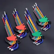 9Pcs Hex Key Set Long Allen Wrench Folding Torx Ball End Tamper Proof Metric
