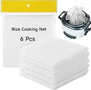 6 Pcs Rice Net, 43.3"×39.4" Sushi Rice Cooking Net, Non-Stick Fine Mesh Rice Cooker Napkins, Tetoron Rice Nets, Cooking Steam Cloths for Homes, Restaurants, Camping