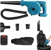 Cordless Leaves Blower, Handheld Cordless Dust Cleaner for Auto, Ergonomic Handle Design Vehicle Dust Collector for Garages, Terraces, Home Gardens