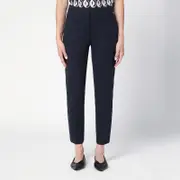 [Max Mara] Navy blue viscose blend trousers 40 IT Blue