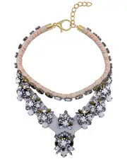 Adornia Rhodium Plated Bib Necklace